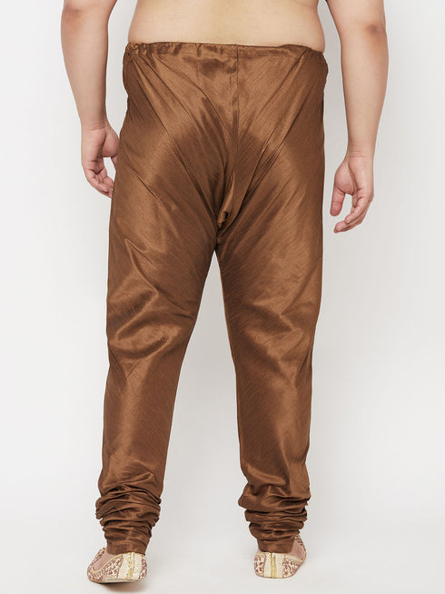 Vastramay Men's Plus Size Coffee Cotton Silk Blend Pyjama
