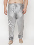 Vastramay Men's Plus Size Grey Cotton Silk Blend Pyjama