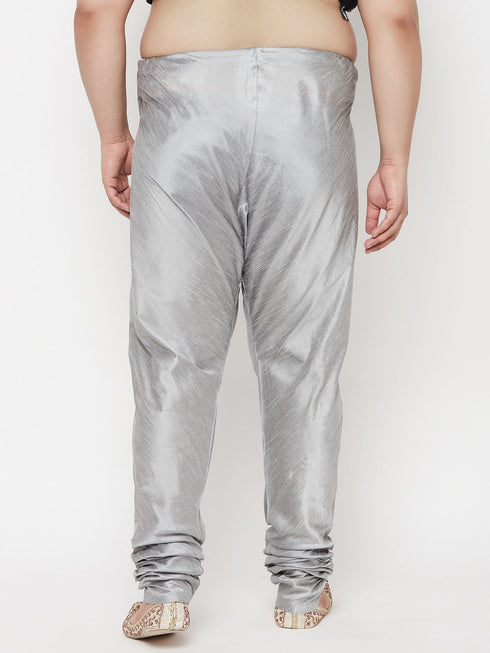 Vastramay Men's Plus Size Grey Cotton Silk Blend Pyjama