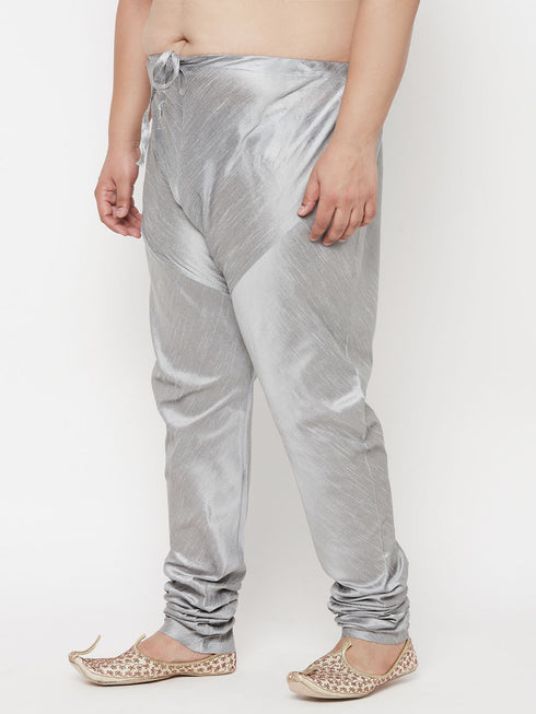 Vastramay Men's Plus Size Grey Cotton Silk Blend Pyjama