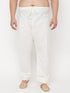 Vastramay Men's Plus Size Cream Silk Blend Pyjama