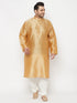 Vastramay Men's Plus Size Cream Silk Blend Pyjama