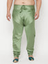 Vastramay Men's Plus Size Green Cotton Silk Blend Pyjama
