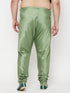 Vastramay Men's Plus Size Green Cotton Silk Blend Pyjama