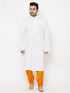 Vastramay Men's Plus Size Orange Cotton Silk Blend Pyjama