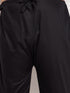 Vastramay Men's Plus Size Black Cotton Blend Pathani Kurta