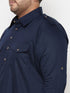 Vastramay Men's Plus Size Blue Cotton Blend Pathani Kurta