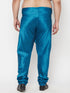Vastramay Men's Plus Size Turquoise Blue Cotton Silk Blend Pyjama