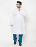 Vastramay Men's Plus Size Turquoise Blue Cotton Silk Blend Pyjama