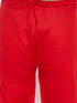 Vastramay Men's Plus Size Red Cotton Blend Pathani Set