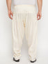 Vastramay Men's Plus Size Cream Cotton Blend Patiala