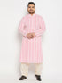 Vastramay Men's Plus Size Cream Cotton Blend Patiala