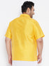 Vastramay Men's Plus Size Yellow Silk Blend Ethnic Shirt