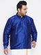 Vastramay Men's Plus Size Blue Silk Blend Ethnic Shirt