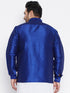 Vastramay Men's Plus Size Blue Silk Blend Ethnic Shirt