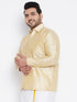 Vastramay Men's Plus Size Golden Silk Blend Ethnic Shirt