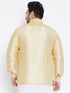 Vastramay Men's Plus Size Golden Silk Blend Ethnic Shirt