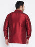 Vastramay Men's Plus Size Maroon Silk Blend Ethnic Shirt