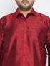 Vastramay Men's Plus Size Maroon Silk Blend Ethnic Shirt