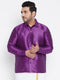 Vastramay Men's Plus Size Purple Silk Blend Ethnic Shirt