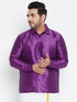 Vastramay Men's Plus Size Purple Silk Blend Ethnic Shirt