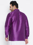 Vastramay Men's Plus Size Purple Silk Blend Ethnic Shirt