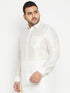 Vastramay Men's Plus Size White Silk Blend Ethnic Shirt