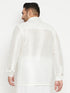 Vastramay Men's Plus Size White Silk Blend Ethnic Shirt