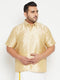 Vastramay Men's Plus Size Gold Silk Blend Ethnic Shirt