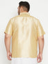 Vastramay Men's Plus Size Gold Silk Blend Ethnic Shirt