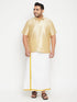 Vastramay Men's Plus Size Gold Silk Blend Ethnic Shirt