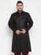 Vastramay Men's Plus Size Black Sherwani Only Top
