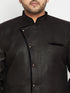Vastramay Men's Plus Size Black Sherwani Only Top