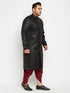 Vastramay Men's Plus Size Black Sherwani Set
