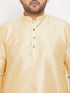 Vastramay Men's Plus Size Golden Silk Blend Curved Kurta