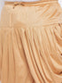 Vastramay Men's Plus Size Gold Silk Blend Curved Kurta And Dhoti Set