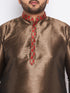 Vastramay Men's Plus Size Maroon Silk Blend Curved Kurta
