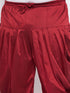 Vastramay Men's Plus Size Maroon Silk Blend Curved Kurta And Dhoti Set