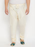 Vastramay Men's Plus Size Cream Viscose Solid Relax Fit Churidar