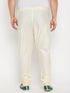 Vastramay Men's Plus Size Cream Viscose Solid Relax Fit Churidar