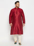 Vastramay Men's Plus Size Cream Viscose Solid Relax Fit Churidar
