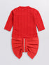 VASTRAMAY SISHU Boys Red Chanderi Ethnic Combo Set