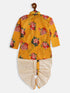 Vastramay SISHU Boys Multicolor-Base-Yellow Cotton Blend Kurta and Dhoti Set