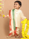 Vastramay SISHU Boy's Gold-Toned Kurta with Dhoti Pants & With Dupatta