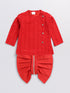 Vastramay SISHU Boy's Red Embellished Angrakha Kurta Dhoti Set