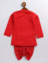 Vastramay SISHU Boy's Red Embellished Angrakha Kurta Dhoti Set