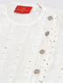 Vastramay SISHU Boy's White Embellished Angrakha Kurta Dhoti Set