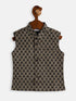 Vastramay SISHU Boy's Black and Gold Silk Blend Nehru Jacket