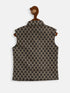 Vastramay SISHU Boy's Black and Gold Silk Blend Nehru Jacket