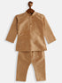 Vastramay SISHU Boys Rose Gold Silk Blend Jacket, Kurta and Pyjama Set